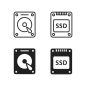 Solid state drive icon symbol, signs, vector illustration